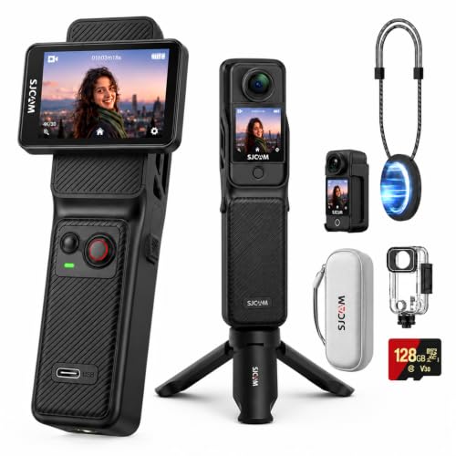 SJCAM C400 Vlog�R���{�A4K�|�P�b�g�n���h�w���h�J�����A7H�d���A6�����艻�A�N�V�����J�����A2.29�C���`�^�b�`�X�N���[���A�h��Werable�{�f�B�J���AYouTube���C�u�X�g���[�~���O�pVlog�J�����A128G�J�[�h�B