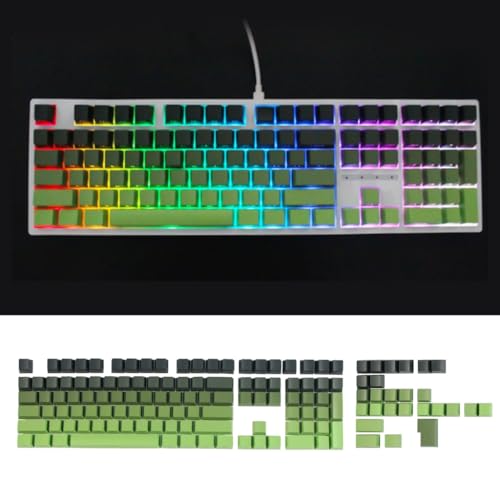 Teclas PBT retroiluminadas OEM con diseño de doble disparo y degradado verde 3