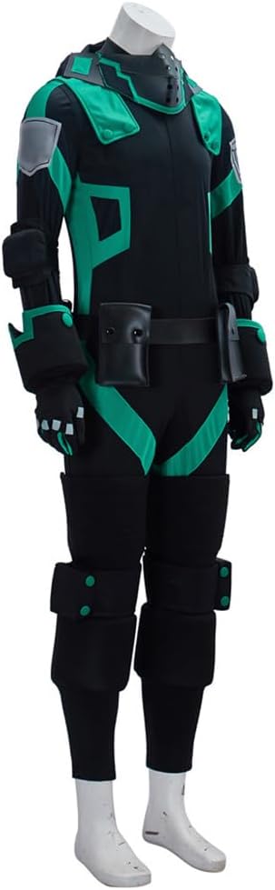 Men Costume Black Green Jumpsuit Adult Party Halloween Uniform Full Set - Image 4