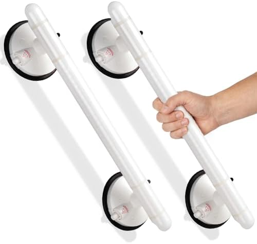 Foxrino 18.3" Suction Grab Bars for Shower, Visual Red Lock, 350L...