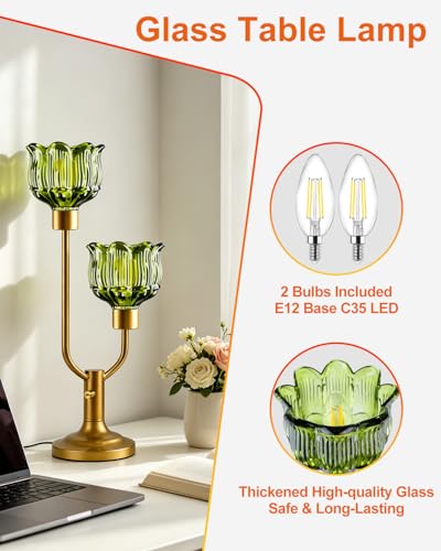 Image of Lightdot Table Lamp & 65IN Glass Floor Lamp Dimmable Bulbs Included Nightstand Lamp 3000K Warmwhite Ambient Bedside Lamps for Living Room Bedroom Girls Room Home Office Decor Gift