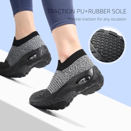 Stq B07QPWJ9TH Women'S Walking Shoes Sock Sneakers Mesh Slip thumb #3