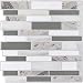HUE DECORATION Modern Grey Peel and Stick Tile Backsplash for Kitchen, Decorative Vinyl Backsplash Tile Peel and Stick Subway Tiles, Smart Sticker Tile for RV Kitchen 10" H x 10" L Pack of 5