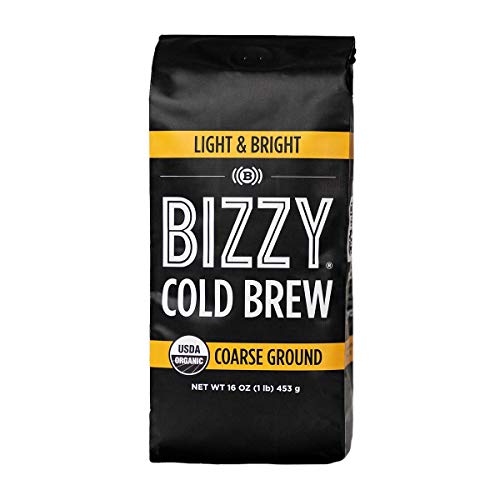 Bizzy Organic Cold Brew Coffee | Bundle | Coarse Ground Coffee | Light & Bright 1 Lb + Breakfast Blend 1 Lb | 2 Pack #TOP4