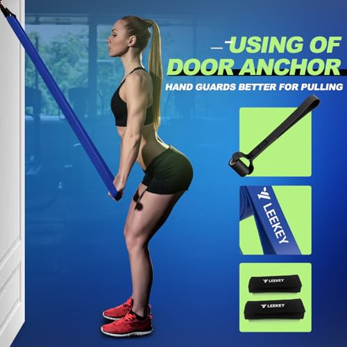 Image of LEEKEY Pull Up Assistance Bands,5-125LB Resistance Bands with Grip、Door Anchor、Gym Bag - Exercise Bands for Full-Body Training, Fitness, Physical Therapy -USA Original Patent