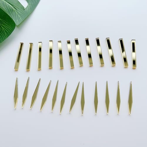 DIY Wall Clock Dash Markers, 24 Pieces Acrylic Hour Marks, 40 x 5 mm Mirror Clock Symbols (Mirror photo DIY Wall Clock Dash Markers, 24 Pieces Acrylic Hour Marks, 40 x 5mm Mirror Clock Symbols (Mirror Gold)