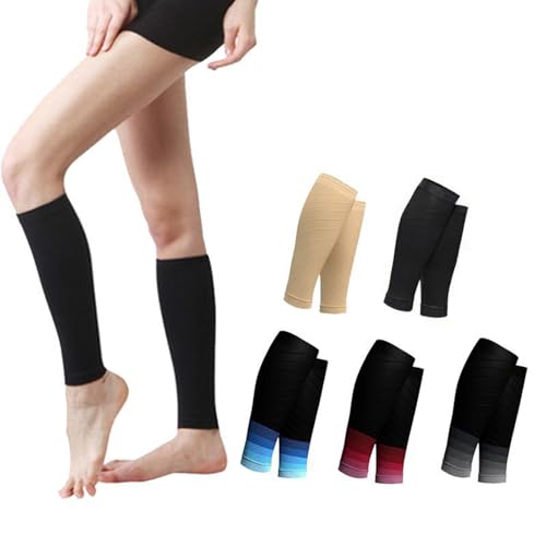 1 Pair Compressing Socks for Calf Shin Splints Support Men and Women Footless Socks Calf Compressing Sleeve for Running2