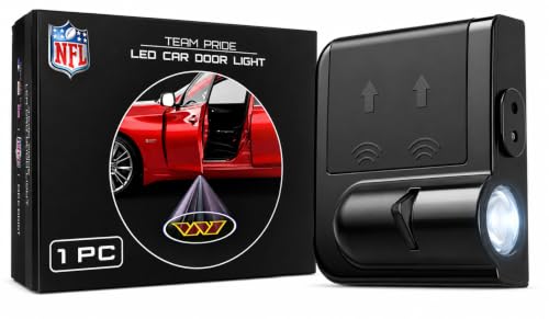 Image of LED Car Door Light - Officially Licensed NFL Wireless Projector - Show Your Team Pride - Battery Powered, Easy Install
