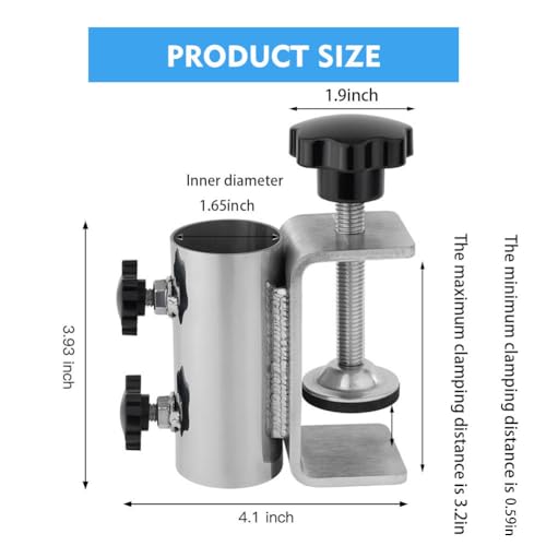 Heavy Duty Upgraded Stainless Steel Umbrella Clamp?Outdoor Umbrella Holder,Parasol Holder,Patio Umbrella Stand Clip,Attaches to Post Railing,BenchesCourtyard Balcony
