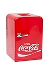 Coca-Cola MOBICOOL Mini frigorífico F15, 12/230 V – 15 L con función de refrigeración y mantenimiento de bebidas y alimentos, clase de eficiencia energética A++, color rojo