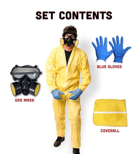 5 pcs Meth Cook Costume - Halloween Costumes For Men - Adult & Teen One Size Fits All - 2025 Trending Fancy Dress - UK Based Brand - Image 2