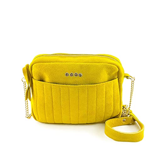 Sac crossbody jaune en cuir parfait pour vos sorties et soirées urbaines