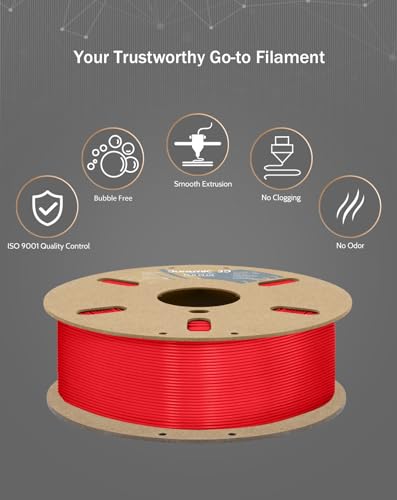 Image of DURAMIC 3D PLA+ Printer Filament 1.75mm PLA Plus Neatly 2Kg Spools | PLA Pro Tougher and Stronger, Dimensional Accuracy Probability + /- 0.02mm 2Pack Red