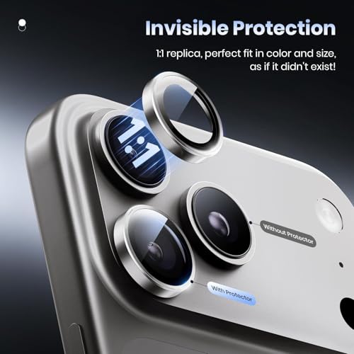 Image of Lensarmor Compatible With Silver iPhone 17 Pro /iPhone 17 Pro Max Camera Lens Protector - 9H Tempered Glass, Scratch Resistant, Flash-Friendly Premium Lens Cover