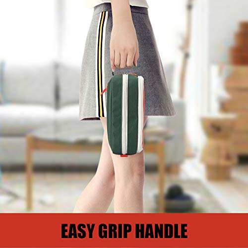 Image of Sooez High Capacity Pencil Case, Big Pencil Bag Pouch Box Organizer Pen Case, Portable Journaling Supplies with Easy Grip Handle & Loop, Aesthetic Supply for Girls Adults, Orange