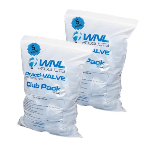WNL Products 5000TV-CP2PACK Practi-Valve CPR Training Valve Fits all WNL Adult Child and Infant Training Masks 2 Club Packs (110 Units)