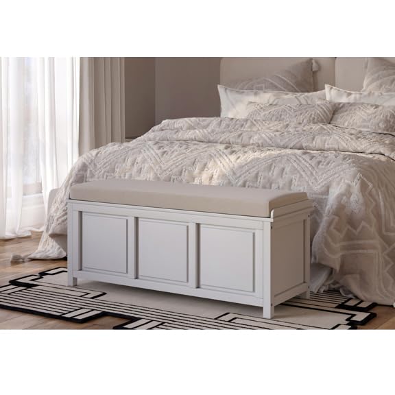 John Louis Home Solid Wood Open Top Storage Bench (White)