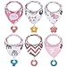 vuminbox Confezione da 6 Bavaglini a Bandana per Dentizione 100% Cotone Biologico Super Assorbente e Morbido Unisex Ragazzo Ragazza (6Pz Ragazza)