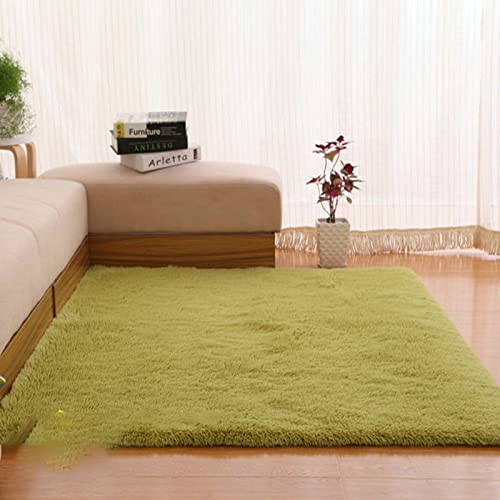 Tapis moderne vert 100x100 cm antidérapant et doux pour salon