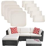 9 Pack Outdoor Patio Cushions Replacement Covers Fit for 5 Pieces 4-Seater Wicker Rattan Furniture C