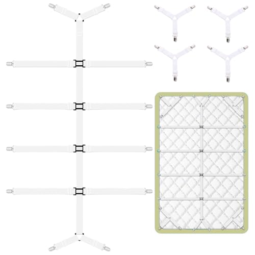 Ptyism 5 Stück Bettlakenspanner(mit metallclip) Spannbettlaken Halter Spanner für BettlakenBettlaken Spanner Greifer Die Ihre Laken an Ort und Stelle Halten.