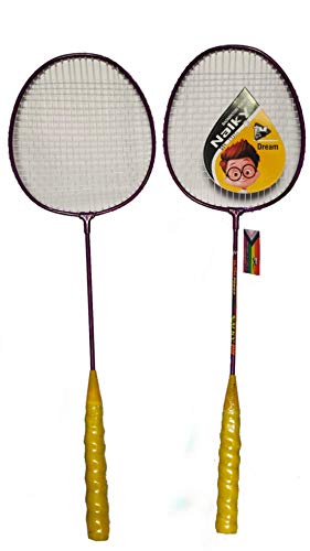 Image of Nalky Badminton Racket Set of 2 Pieces with 6 Colorfull Suttle.