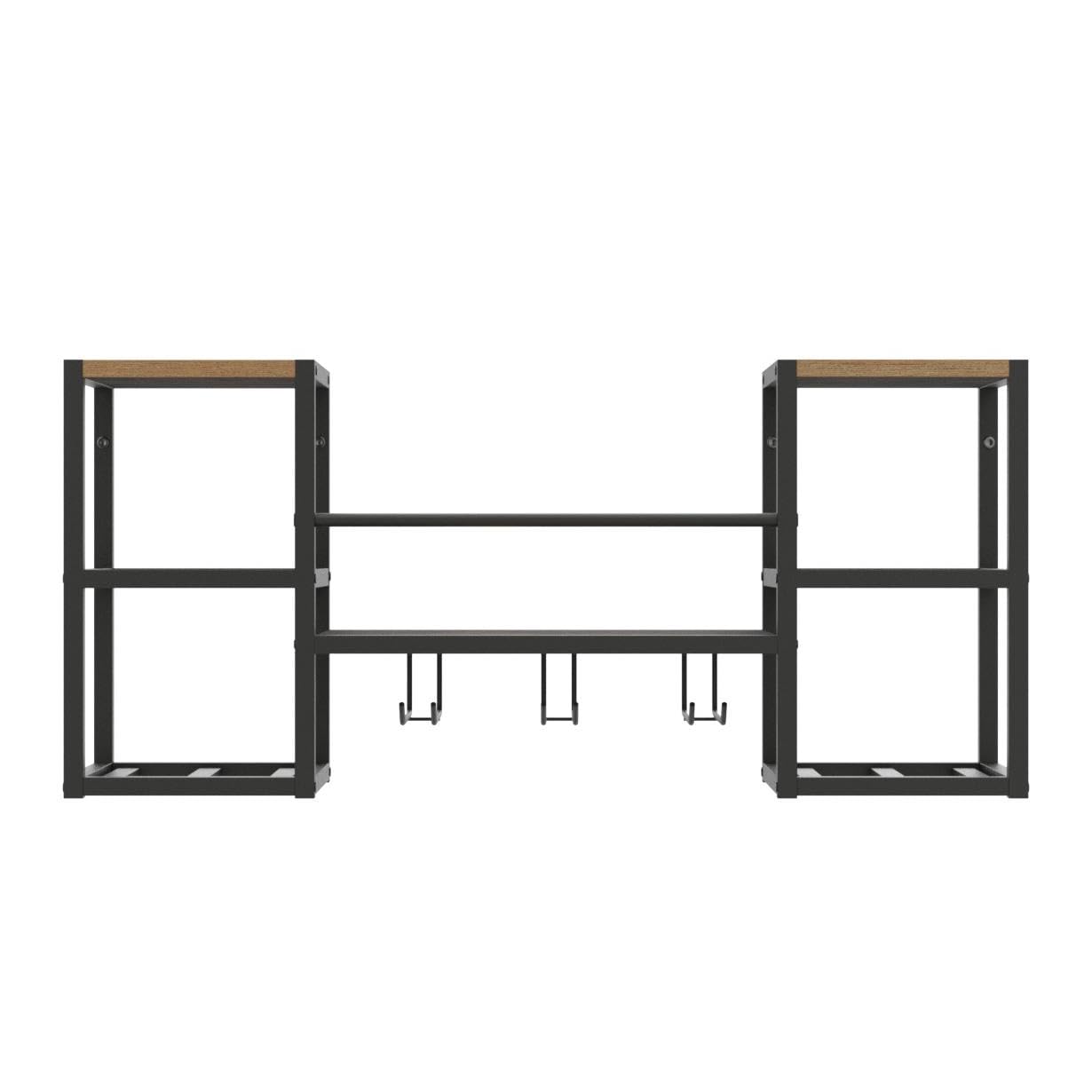 Étagère à Vin Murale Pliable En Métal Avec 3 Supports Pour Verres à
