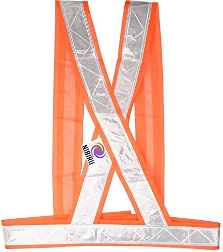 Nibiru Reflective Cross jacket,belt High Visibility 80 GSM (PACK OF 1) Safety Jacket (ORANGE) (B09Q9CM66W) Amazon Price History, Amazon Price Tracker