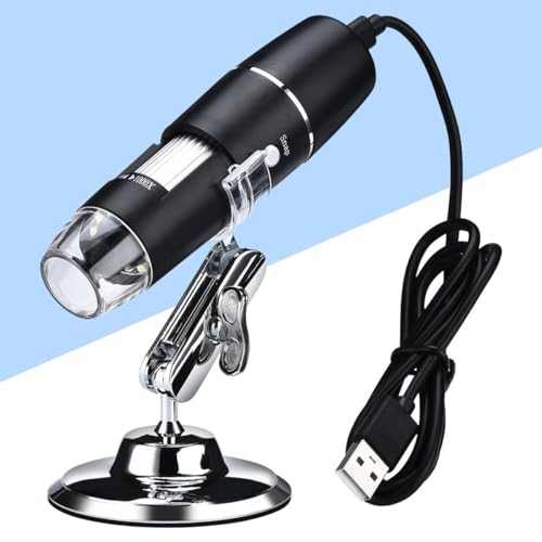 Microscopio digital USB portátil Mipcase 1000x con brazo flexible y luz LED 5