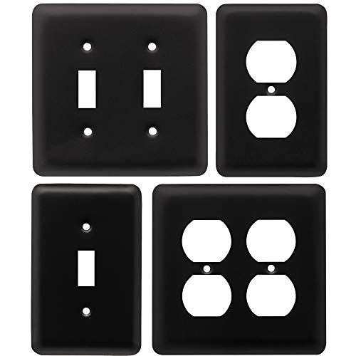 Franklin Brass W10245-Fb-C Stamped Round Single Toggle Switch Wall Plate/Switch Plate/Cover, Flat Black #TOP2