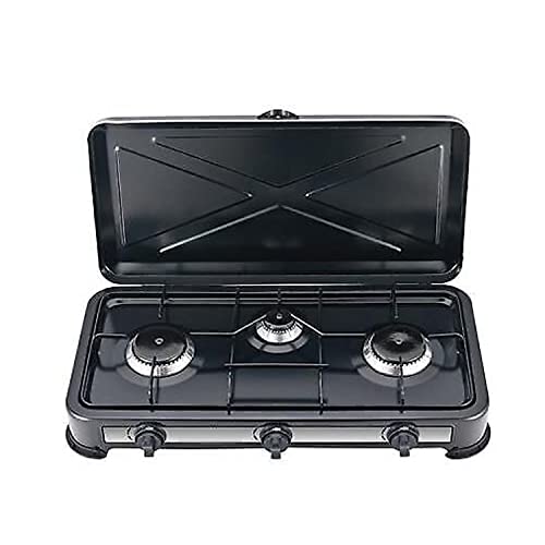 Fornello A Gas Minerva 2 - 2 Fuochi, Acciaio Smaltato Nero, 2.9Kw, 57x32x10.5 Cm