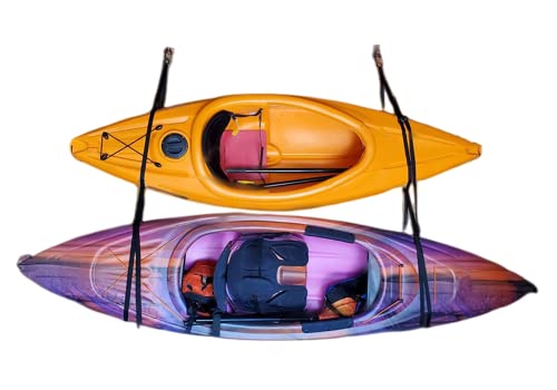 Adkun 2 Pair Kayak Storage Straps Garage Canoe Surfboard Wall Hooks Hanging Hoists 200 Lb #TOP22