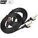 Produktbild CAT 7 Ethernet-Kabel 1m 2er Pack, BUSOHE Hochgeschwindigkeits- Gigabit RJ45 LAN Netzwerkkabel, 10Gbps 600Mhz Internet Patchkabel für Switch Router Modem Patch Panel PC (Schwarz)