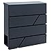 Produktbild MCTECH® Briefkasten Gebürstetes Edelstahl Postkasten Mailbox Zeitung Wandbriefkasten Post Briefkastenanlage Letterbox Anthrazit mit Zeitungsfach (Q Type)