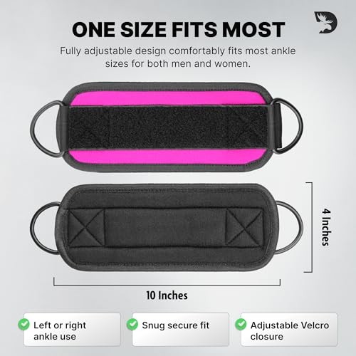 Image of DMoose Ankle Strap for Cable Machine - One Size Fit with Premium Padding, Workout Kickback Ankle Cuffs, Ankle Bands for Working Out, Booty Workouts, Leg Extension, Hip Abductors & Lower Body Exercises