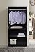 HODEDAH IMPORT 2 Door Wardrobe with Adjustable/Removable Shelves & Hanging Rod, Black