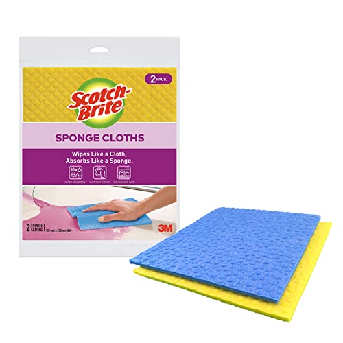 3M⢠Scotch-Brite® Reusable Cellulose Sponge Cloth, 2/Pack