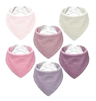 NISXABEBE 6 Stück Lätzchen Baby Musselin Viereckige Halstuch Babies Verstellbare Lätzchen für Junge und Mädche