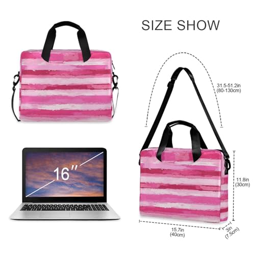 Funda para portátil 15.6 pulgadas con asa y correa rosa miniatura 5