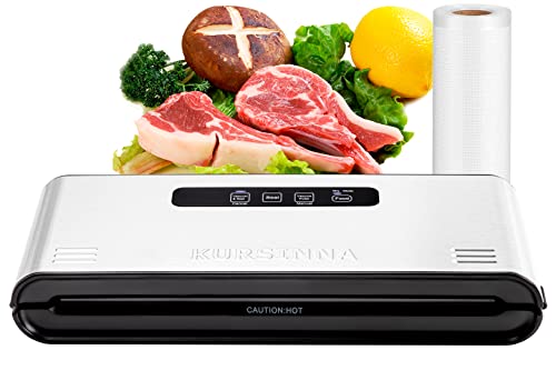 Kursinna Automatic Vacuum Sealer Machine 85Kpa, Stainless Steel Food Sealer For Food Storage And Sous-Vide, Dry/Moist Mode Air Vacuum Sealing System (Vs2350+Bags+Rolls) #TOP1