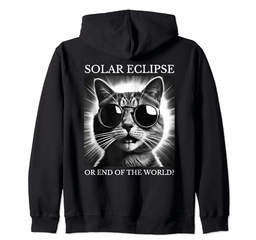 América, 2024, eclipse, solar, gato divertido con gafas Sudadera con Capucha