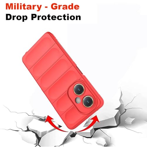 Image of amazon basics Mobile Cover for Vivo Y27 4G | Full Camera Protection | Liquid Silicon Case | Flexible Bumper Case for Vivo Y27 4G (Red)