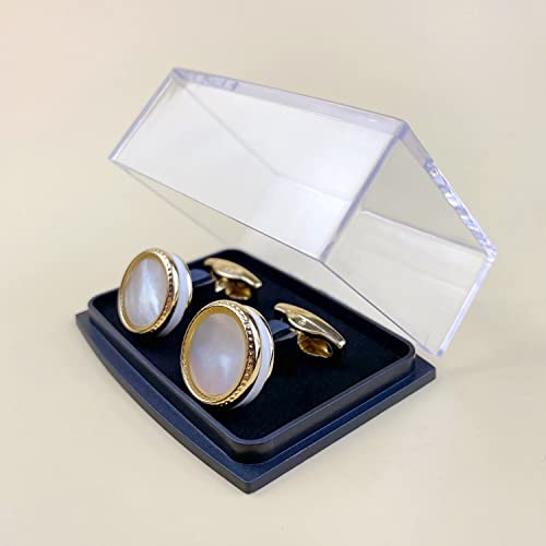 Image of S&W Wedding Cufflinks for Men Cuffs with Gift Box Business for Tuxedo Shirt