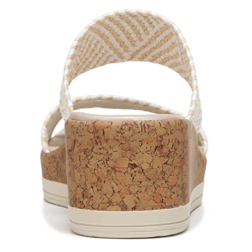 Bzees Women's Resort Cork Wedge Strappy Sandal, White/Natural Raffia, 6 #TOP5