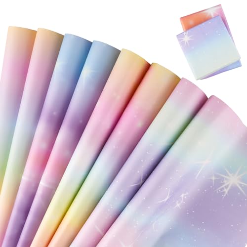 8 Blätter 50x70cm Geschenkpapier Mädchen,Rosa Regenbogen Pastell Geschenkpapier Geburtstag Frau, Geschenkverpackung für Kinder Einschulung Party Papier Geschenke, Valentinstag, Hochzeit Wrapping Paper