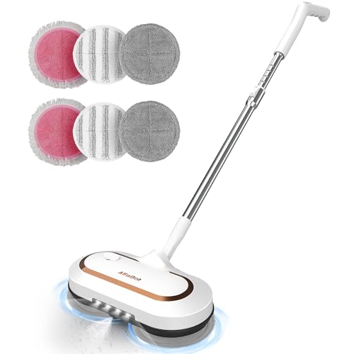 Electric Mop for Floor Cleaning, AlfaBot S2 Cordless Spin Mop, Electric Mop with LED Headlight and Water Sprayer, Lightweight & Rechargeable Floor Scrubber for Hardwood Tile Floors by AlfaBot - Used condition - CA$93.90