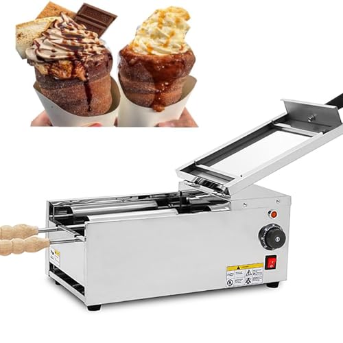 Electric Chimney Cake Maker with Wooden Tools, High-Temperature 300°C for Perfect Rolls, Ideal for Home and Commercial Baking