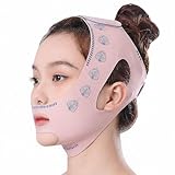 Verstellbares V-Gesichtsband Doppelkinn Entferner Gesichtsmaske Atmungsaktives Hautfreundliches Face Lifting Band für Straffere V-Linie Wiederverwendbar für Frauen