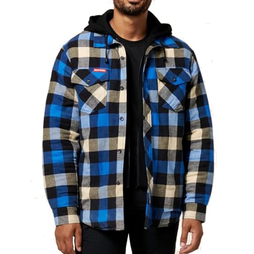 Hard Yakka Quilted Flannel Shacket Blue EU Large