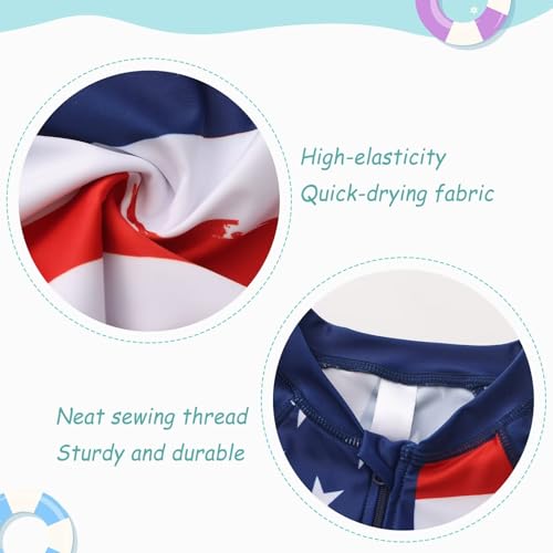 Image of Girls One Piece Rash Guard Swimsuits for Girl Short Sleeve Bathing Suits with Front Zipper Sun Protection Swimwear 3-16 Years